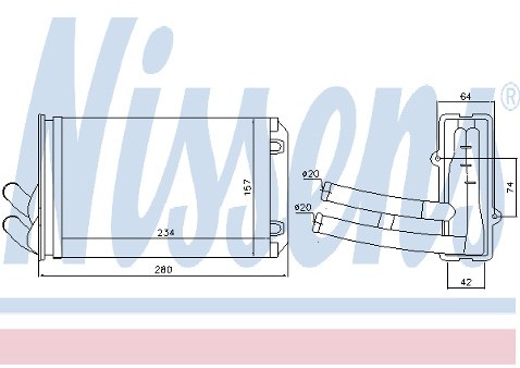 NISSENS Wymiennik ciepła, ogrzewanie wnętrza 72661