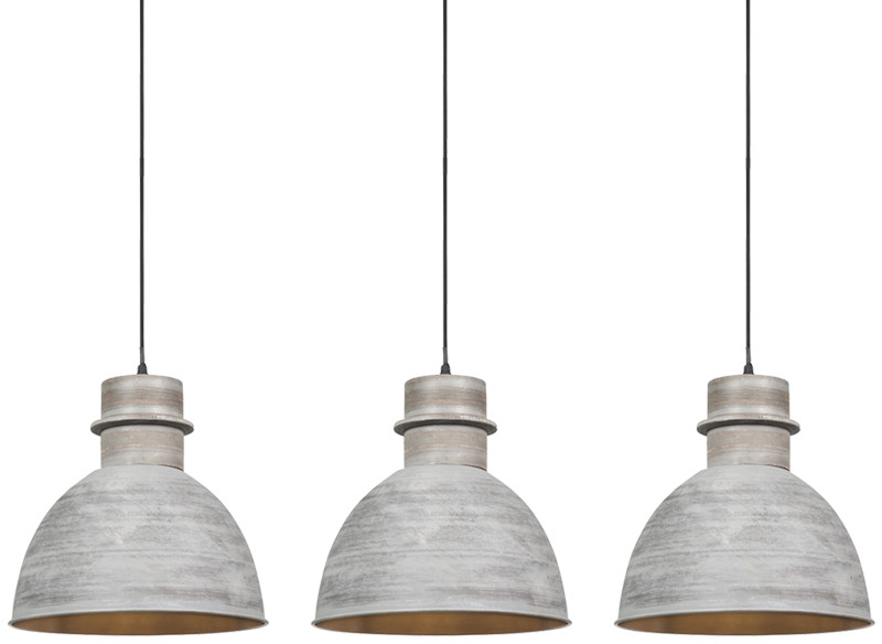 QAZQA Zestaw 3 x lampa wisząca szara - Dory