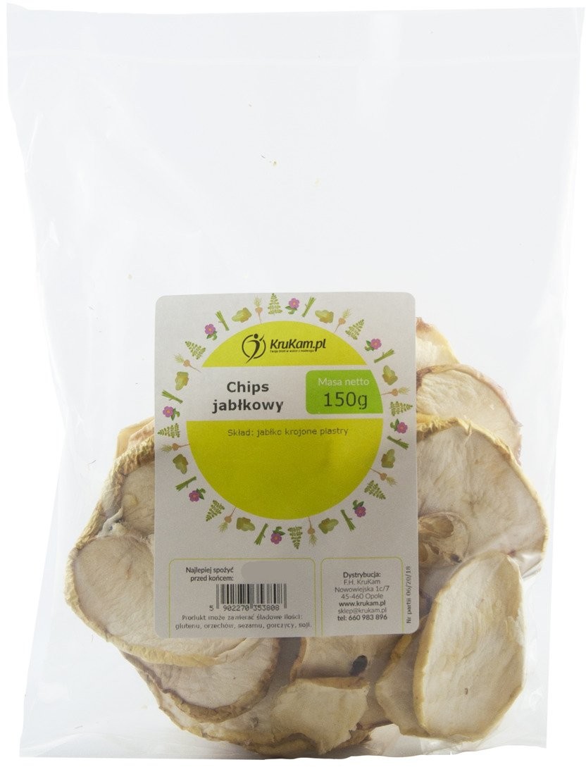 KruKam Chipsy jabłkowe suszone jabłko 150g