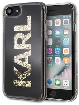 Karl Lagerfeld Logo Etui iPhone 8 7 Gold Glitter) KLHCI8KAGBK