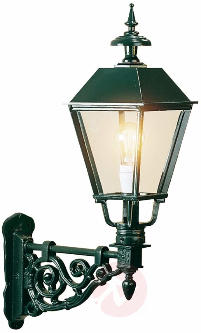K. S. Verlichting B. V. Stylowa zewnętrzna lampa ścienna Egmond, zielona
