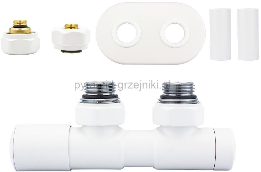 Varioterm Zawór regulacyjny TWINS All in One rozeta owalna - biały mat lewy alu-pex - PEX 16mm A000M873A021/L(Pex)