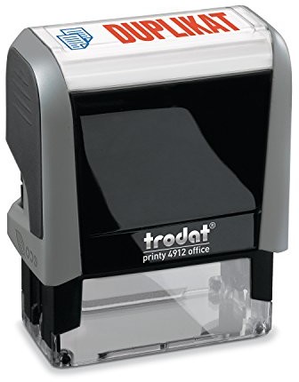 Trodat Office Printy 4912 pieczątka z tekstem duplikat, szary 92399436218