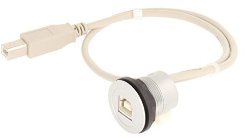 Schlegel 23.001.545 gniazdo USB z przodu, 1 X gniazdo USB, typ B i z tyłu, 1 X USB2.0-przewód o długości 50 cm z wtyczką typu B, srebrny 23.001.545