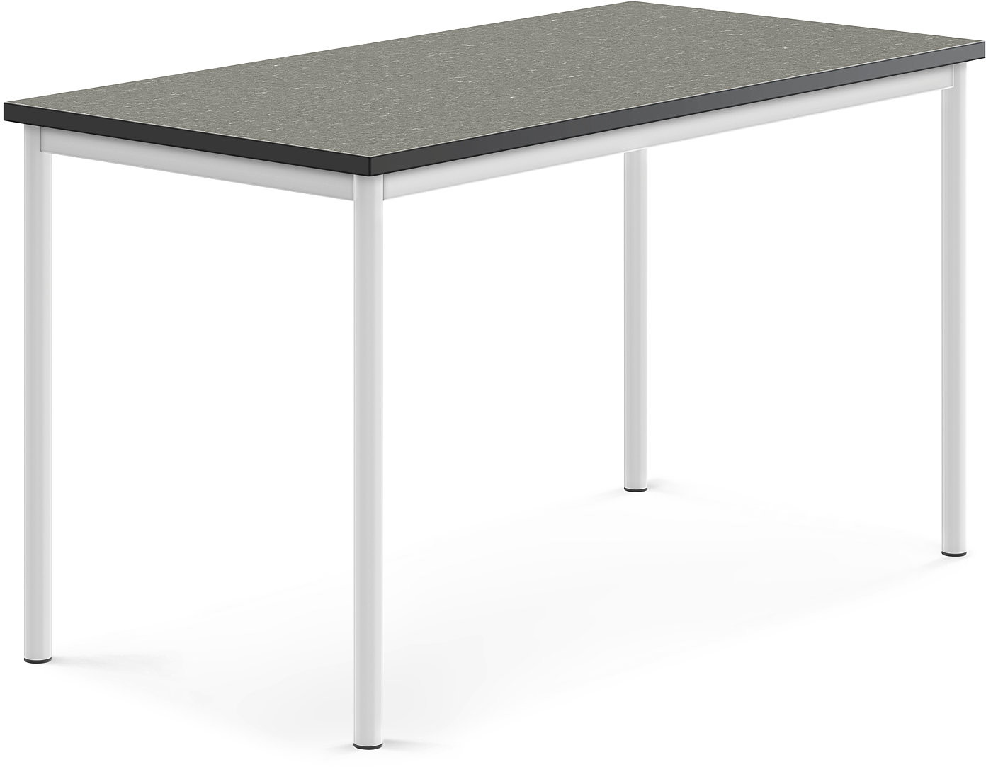 AJ Produkty Biurko SONITUS, 1400x700x760 mm, ciemno szare linoleum, biały
