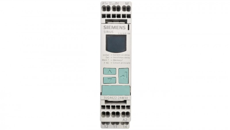Siemens Przekaźnik kontroli prądu 1-fazowy 0.1-10A 1P 0.1-20sek 24-240V ACDC 3UG4622-2AW30 3UG4622-2AW30
