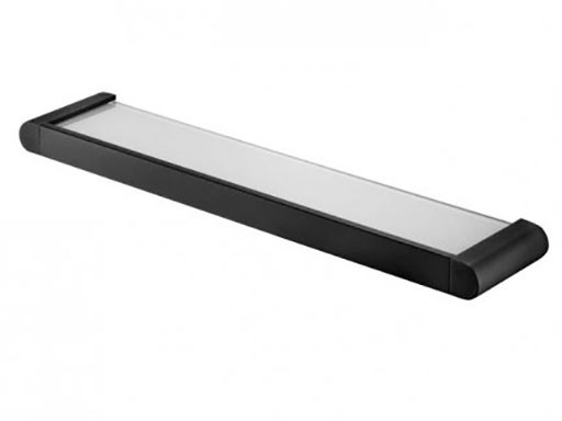 Bisk Półka łazienkowa 54 x 11 cm FUTURA znal + szkło matowe czarna