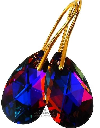Swarovski Kolczyki VOLCANO ZŁOTE SREBRO CERTYFIKAT