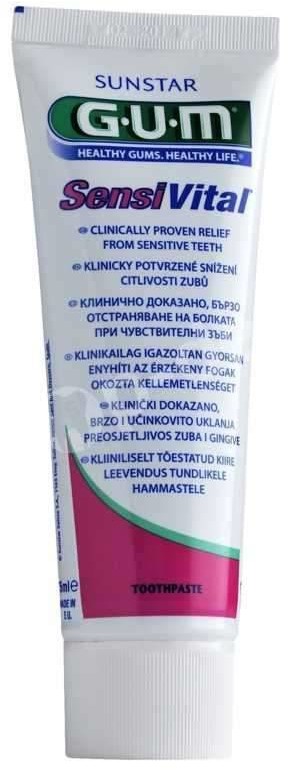 GUM Butler Sunstar SensiVital - pasta do zębów dedykowana dla osób z nadwrażliwością zębów 75ml (1722)