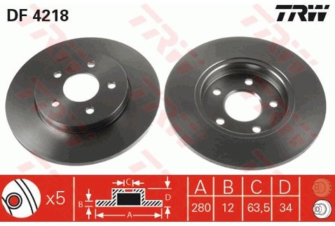 TRW Tarcza hamulcowa DF4218