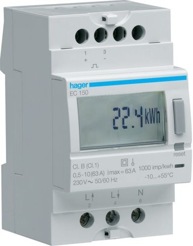 HAGER Licznik energii elektrycznej 1-fazowy EC150 EC150