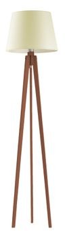 Lysne Lampa CURACAO tripod drewniany E27 abażur ecru stelaż mahoń 1561135