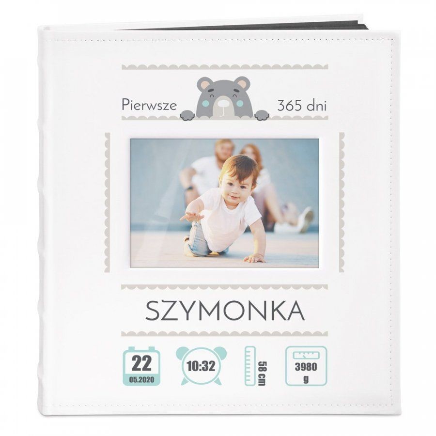 NA Murrano Album z Okienkiem Prezent Roczek Nadruk Dla Dziecka ALB-BO-BK-UV-027