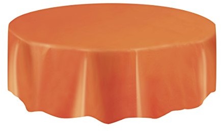 Unique Party Supplies Obrus okrągły z tworzywa sztucznego, 213,3 cm, pomarańczowy (50026)