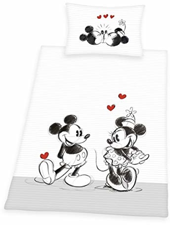 Herding DISNEY MICKEY & MINNIE zestaw pościeli retro, poszwa na kołdrę 160 x 210 cm, poszewka na poduszkę 65 x 100 cm, bawełna/Renforcé 4478254064