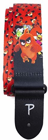 Perri's Leathers Perri's Leathers | Pasek do gitary zły ptaki (oficjalna licencja) 5-centymetrowa taśma poliestrowa, regulowana długość 99 cm - 142 cm długości, LPCP-8184 LPCP-8184