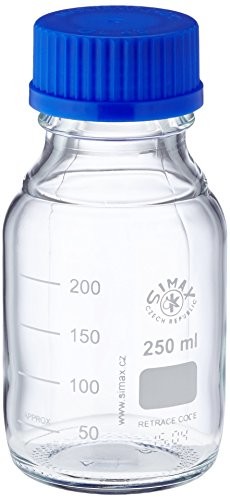 neoLab neoLab E-1430 butelki laboratoryjne, GL 45, 250 ml, gwint ISO, zatyczka i pierścień do nalewania (opakowanie 10 szt.) E-1430