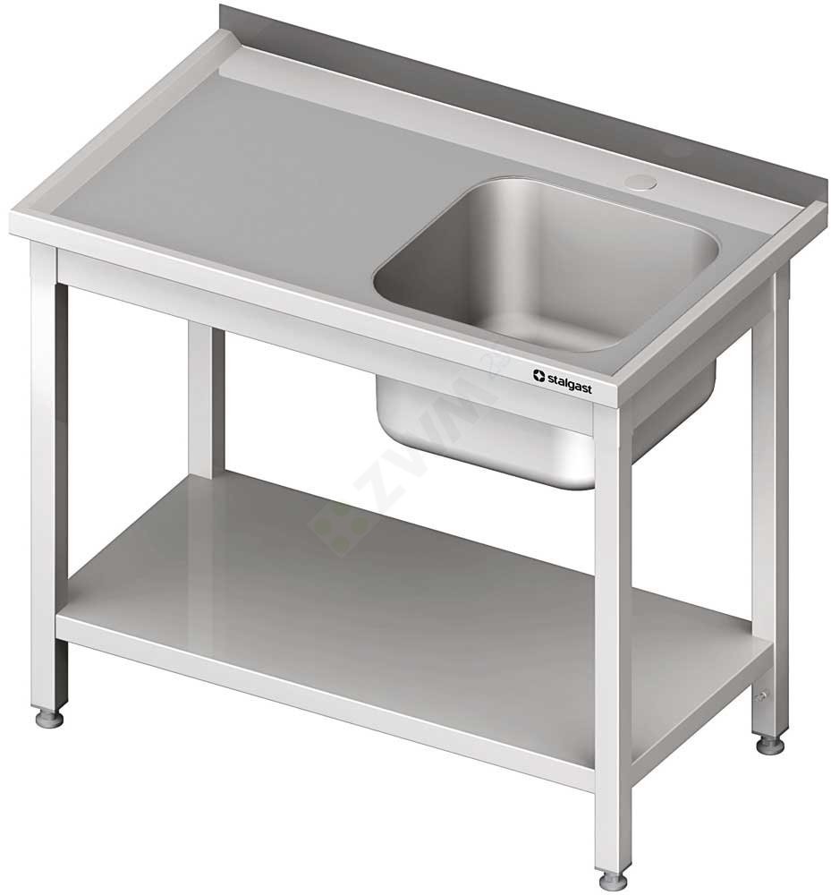 Stalgast stół ze zlewem 1-kom.(P),z półką 1300x700x850 mm skręcany 980697130
