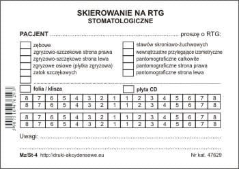 Firma krajewski Skierowanie na RTG stomatologiczne [Mz/St-4] Mz/St-4