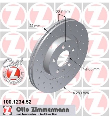 Zimmermann Tarcza hamulcowa 100.1234.52