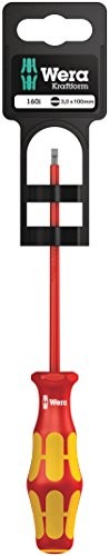 Wera kształt masywny Plus  Serie 100 VDE, kompaktowy śrubokręt szczelinowy 160 i z Laser Tip 05100001001