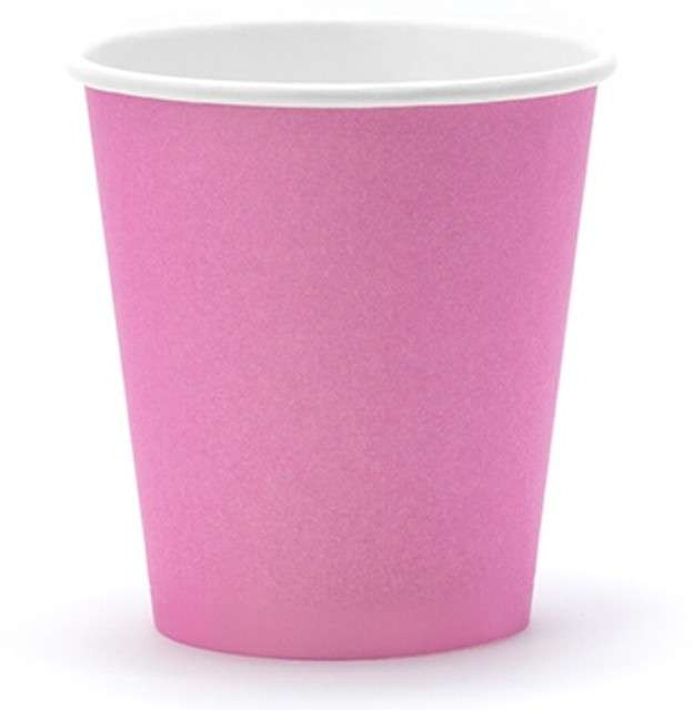 PartyDeco Kubeczki papierowe 200 ml, różowe, 6 szt KPP5-081