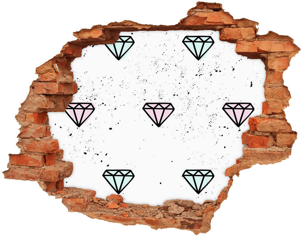 Wallmuralia.pl Fototapeta dziura na ścianę Diamenty