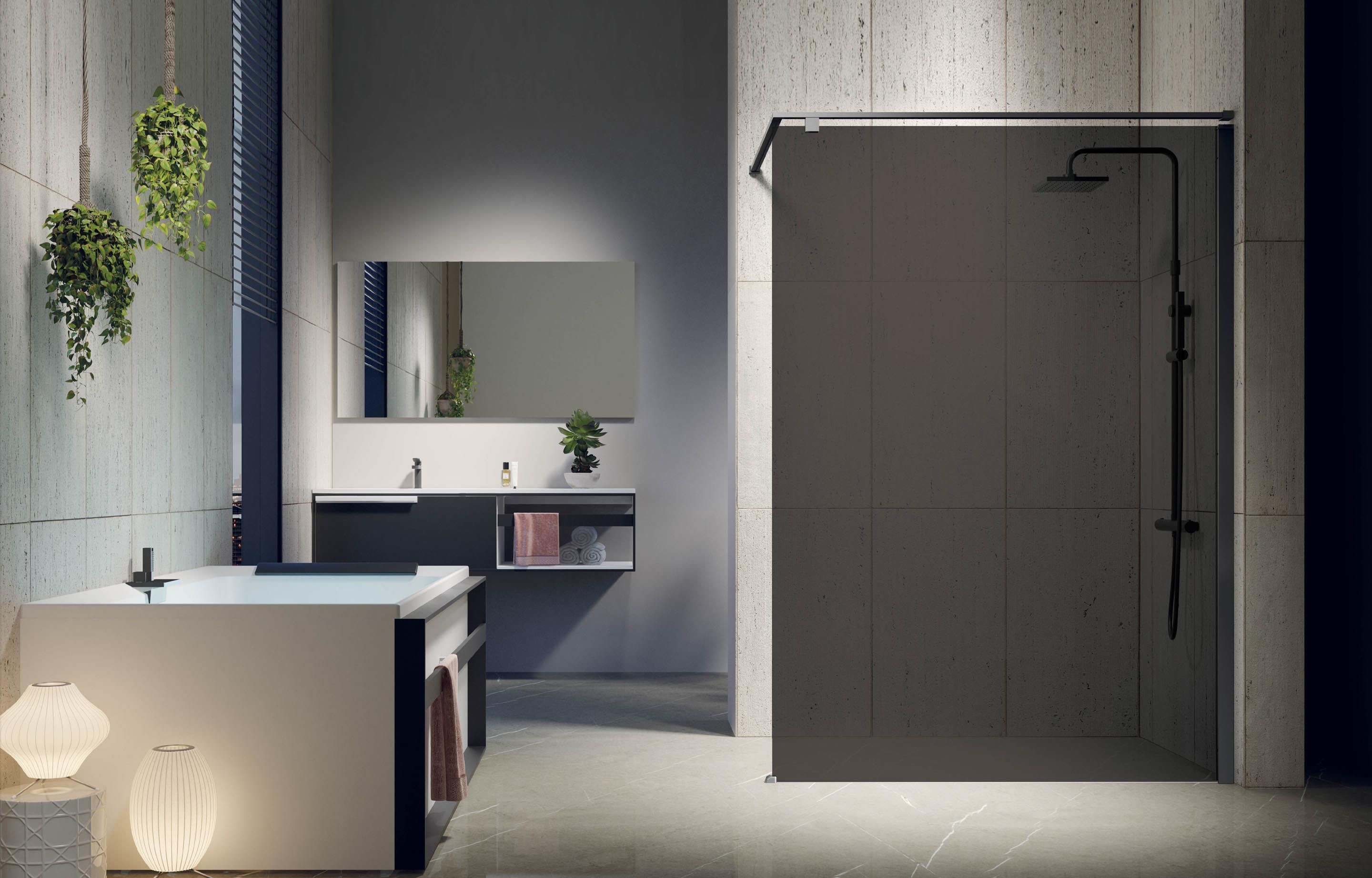 Novellini Kuadra H Fum walk-in 87-90x200 KUADH9054K