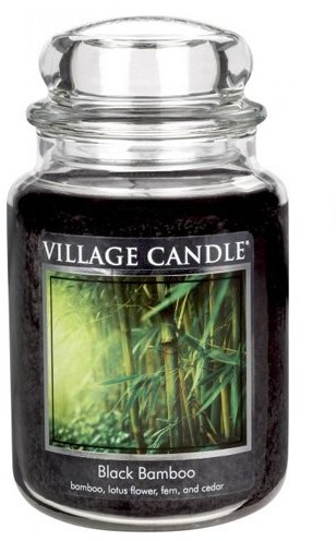 Village Candle 106326329 czarna bambus duże świeca zapachowa w szkle, 737 G, czarna, 11 x 10,6 cm 106026329