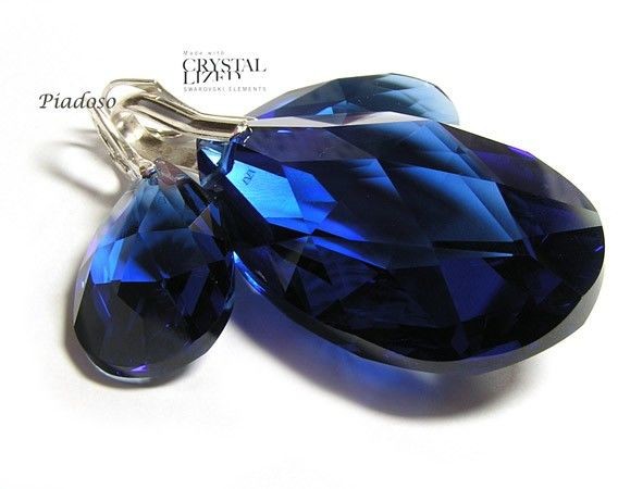 Arande KOLCZYKI WISIOREK 28/50mm SAPPHIRE SWAROVSKI SREBRO 700150