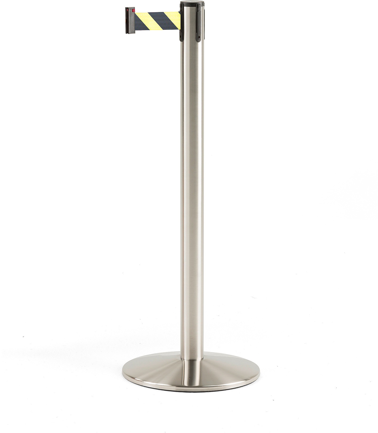 AJ Taśmowy system wygrodzeniowy 3650mm stal szczotkowana żółto-czarna taśma 312415