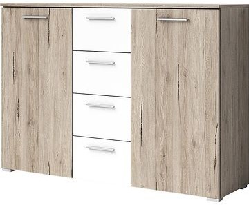 Helvetia Komoda BETA 26 Dąb san remo jasny + biały 22AE1626