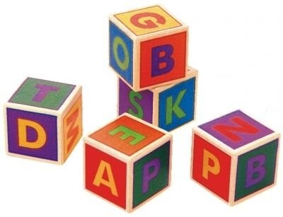 Bajo Klocki drewniane sześcienne z literkami