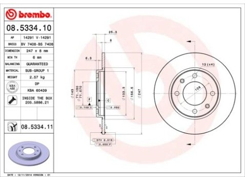 BREMBO 08.5334.11 08.5334.11