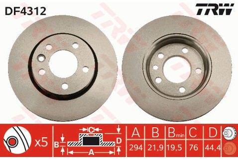 TRW Tarcza hamulcowa DF4312