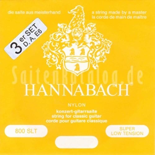 Hannabach Klassik Gita rrensaiten Serie 800 Super Low Tension posrebrzany  3ER Bass 652358