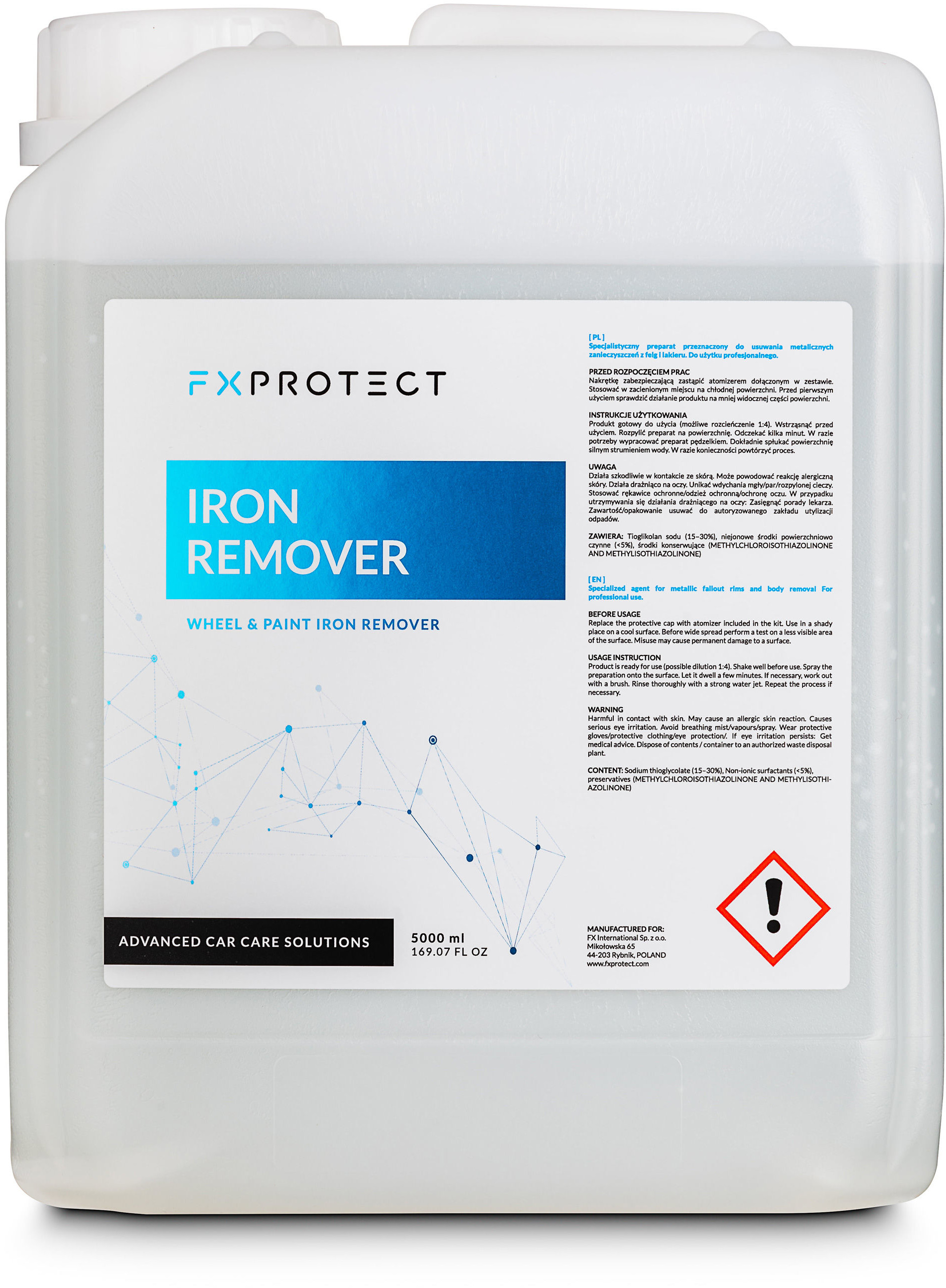 Fx protect FX Protect Iron Remover  preparat do usuwania zanieczyszczeń metalicznych, niesamowicie skuteczny 5l FX000034