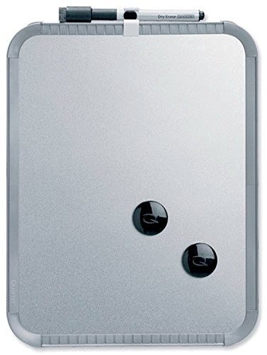 Nobo QB05142CD tablica suchościeralna Slimline (magnetyczny, w zestawie: Board Marker z wbudowanym, Whiteboard gąbką, 220 X 14 X 280 MM) w kolorze srebrnym 408005