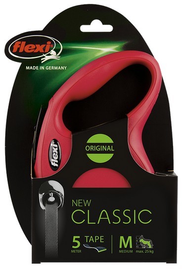 Flexi New Classic Smycz taśma M 5m czerwona