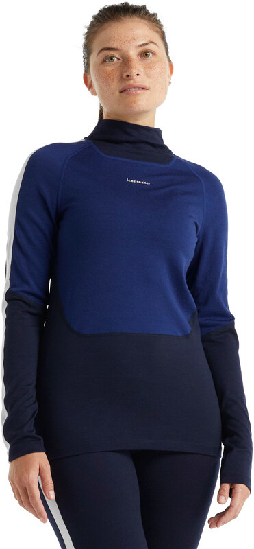 Icebreaker 200 Sone LS High Neck Top Women, niebieski S 2021 Koszulki bazowe termiczne i narciarskie IB0A59JU0901002
