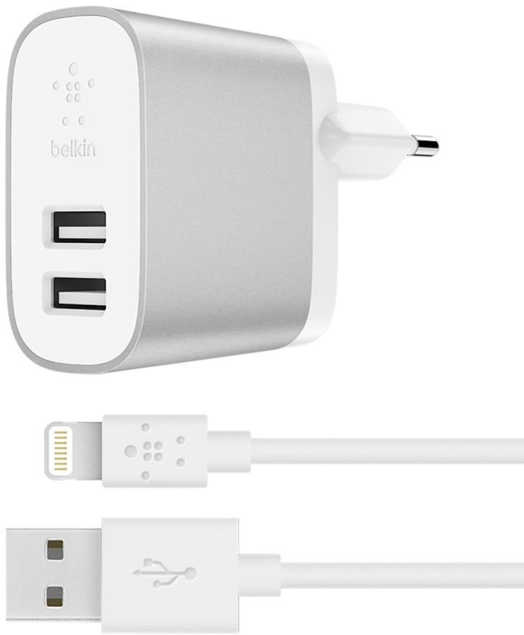 Belkin Ładowarka sieciowa Boost Charge 2x USB + kabel Lightning AZBLKULBOOSTLIG