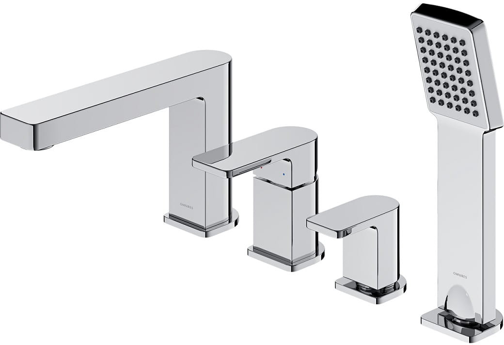 Omnires Baretti bateria wannowa 4-otworowa chrom BA7832CR