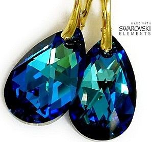 Swarovski NOWOŚĆ! piękne kolczyki ZŁOTE SREBRO