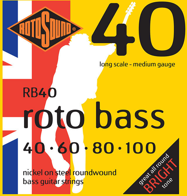 Rotosound Struny do gitary basowej RB40, 40-100, 4 struny