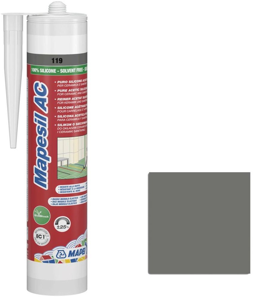 Mapei Silikon sanitarny MAPESIL AC 310 ML Szary 119