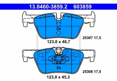 ATE Klocki hamulcowe - komplet 13.0460-3859.2