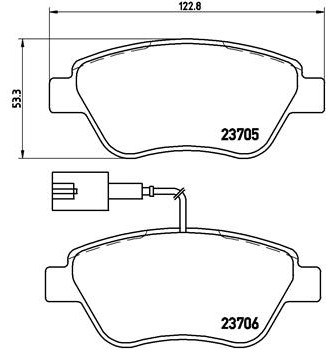 BREMBO Zestaw klocków hamulcowych, hamulce tarczowe P 23 141