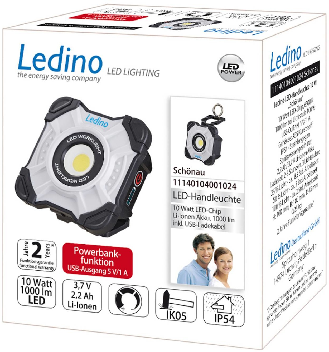 Ledino Spot akumulatorowy Schönau, lampa LED 1.000lm