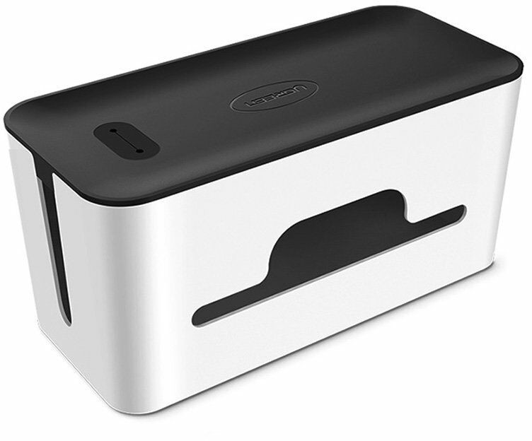 Ugreen Ugreen organizer do kabli pudełko pojemnik na listwy L 42,5x17,5x15,5cm czarno-biały (LP110) 30398-ugreen