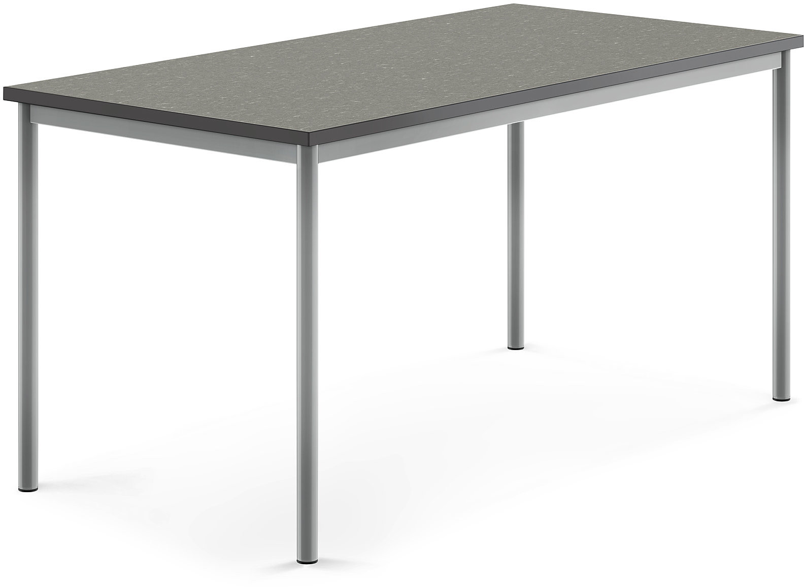 AJ Produkty Biurko SONITUS, 1600x800x760 mm, ciemno szare linoleum, szary aluminium